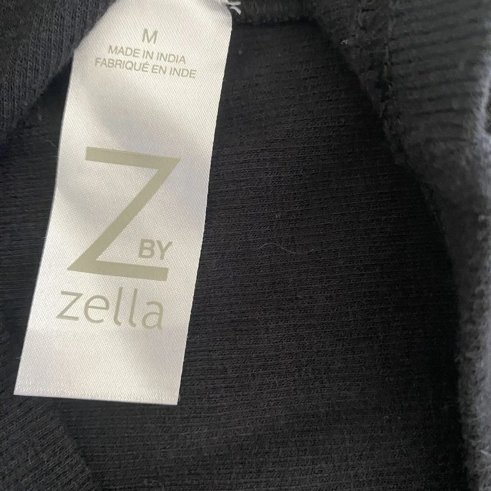 Z by Zella Womens M Long Sleeve Black See Thru Open Back Cut Out Top Soft‎ EUC